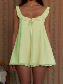 2 Piece Short Sets For Women Contrast Trim Tops Drawstring Shorts Summer Matching Set - màu xanh lá - Xem 3