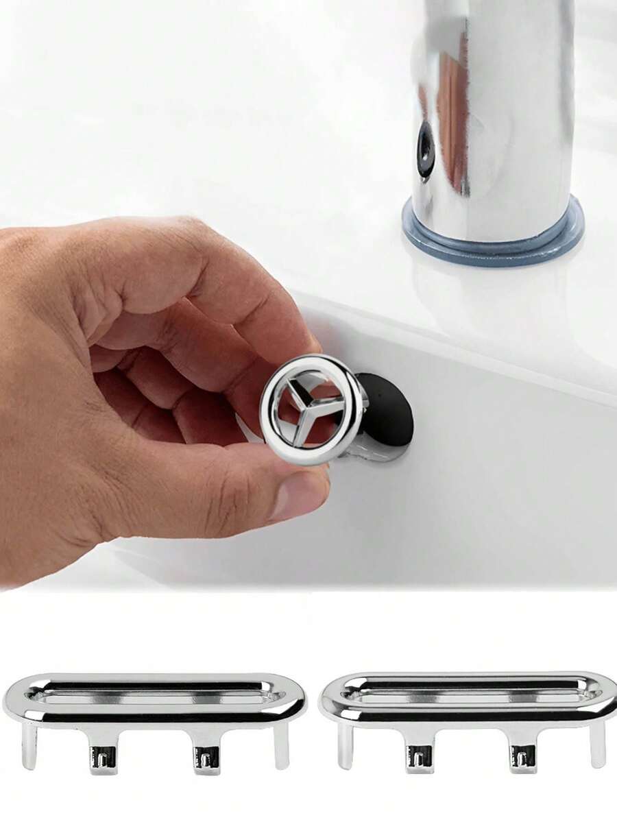 Chrome Plated Round Drain Cover, Replacement Sink Overflow Hole Decorative Cover, Mesh Round Sink Drain Cover, Silver, Back To School Season - Multicolor - View 1