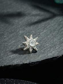 CIZME 1 件时尚钛合金蝴蝶花面部穿孔，适合女性日常装饰，G23 钛钢真皮锚底座和顶部 14G 微皮肤耳钉内螺纹螺丝身体穿孔首饰，防过敏立方氧化锆真皮穿孔微皮肤穿孔身体首饰 - 埋骨釘 - 查看 4