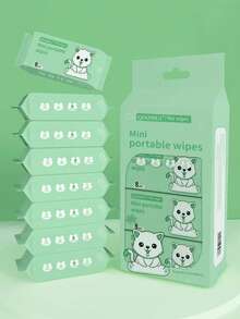64pcs Wet Wipes - 8 Packs [1 Pack Contains 8 Wipes (8 Wipes Means 1 Pack, Not 8 Packs, Please Read Specifications Before Ordering)] Portable Disposable Cleaning Wet Wipes, Kitchen Cleaning, Stain Removal, Wet Wipes, Suitable For Daily Home Cleaning, Outdoor Travel Accessories, Halloween & Christmas Gifts - Nhiều màu - Xem 7