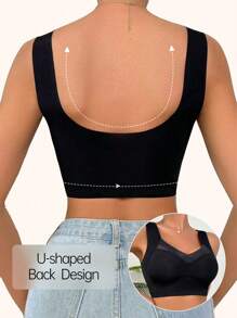 2pcs Seamless Bras, Women's Backless Bras, Fixed Cup Wireless Bras, Soft & Skin-Friendly Wireless Bras, Breathable Invisible Bras, Comfortable & Anti-Sagging - Multicolor - View 3