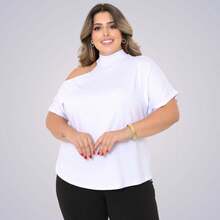 Plus Size Women's Blouse Basic Blouse Loose Top From G1 To G5 - White - View 6