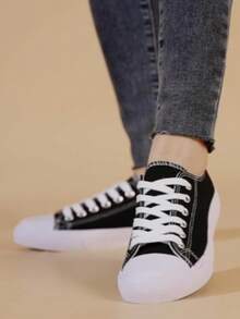 Women Casual Shoes - Black and White - View 2