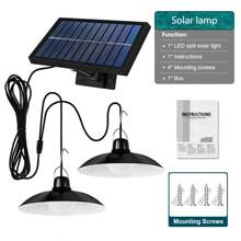 1pc Double Heads Solar Light,Split Pendant Light,Outdoor Solar Wall Lamp,Modern Decorative Wall Lights,3 Modes Solar Security Light,Chandelier Decorations Solar Floodlight With Remote Control,Suitable For Outdoor Lights,Garden Lights,Pathway Lighting