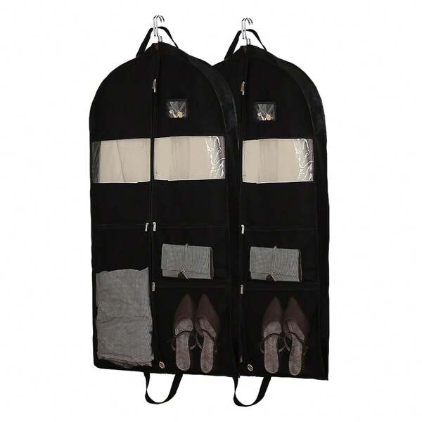 Housses de costume pour les voyages et le rangement dans les armoires, sacs de vêtements suspendus avec soufflet pour les vêtements, les chemises, les vestes, les manteaux. Sacs à vêtements pour les voyages, sac à costume suspendu grand format à poches en maille, housse de costume pour les voyages, le rangement des vêtements dans les armoires. Sac de rangement épais en non-tissé pour doudoune, housse de rangement suspendue pour robe