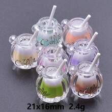 10pcs/20pcs/30pcs/50pcs Liontin Hiasan Minuman Lucu & Modis Aneka Warna, Cocok untuk Dekorasi Tas, Pembuatan Perhiasan DIY, Kalung, Gelang, Anting-anting - Campuran Multiwarna - View 7