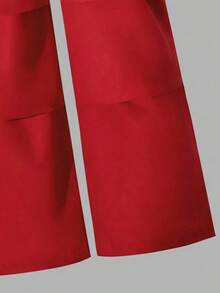 少女卡通图案印花T恤和工装裤套装 - 紅色 - 查看 9