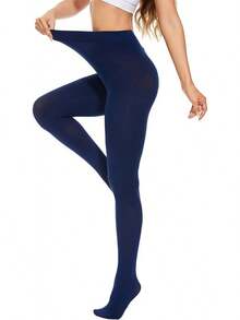 Womens 80 Denier Opaque Tights, Women's Soft Solid Color Footed Pantyhose, High Waist Stocking With 30+ Colors