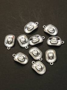 10 chiếc bùa hình mũ, thích hợp để làm đồ trang sức, vòng tay, vòng cổ - Bạc - Xem 8