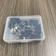 10pcs Black Metal Pigeon Tail Paper Clips, 19/25/32/41/51mm Binder Clips, Black Paper Clamps Office Stationery Book Clips,Back To School,School Supplies - Multicolor - View 13