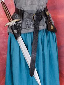 3 件中世纪腰带剑架鞘刀鞘适用于成人男女骑士武器角色扮演剑环腰带皮套万圣节 - A - 查看 1