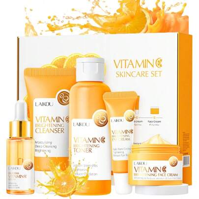 Skin Care Sets & Kits Teenage Girls Gifts, Vitamin C Skincare Set Simple Beauty Pamper Anti-Ageing,Brightening,Moisturising Sets Women, Includes Clean