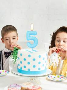 Light Blue Sprinkle Digit 0-9 Birthday Party Theme Cake Decorative Candles - Light Blue - View 8