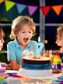 Light Blue Sprinkle Digit 0-9 Birthday Party Theme Cake Decorative Candles - Light Blue - View 7