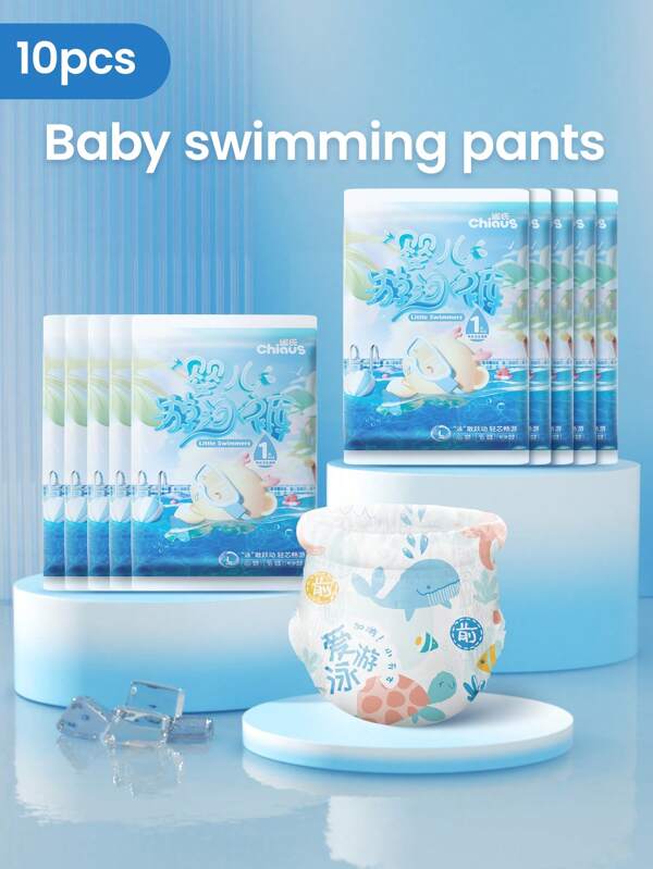 10 Stück Einweg-Baby-Schwimmwindeln, Größen von M, L, XL, XXL zur Auswahl, einzeln verpackt, praktisch für Reisen, Babypartys, Familiendeko und Geschenke