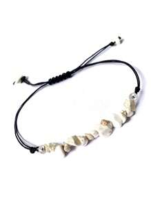 1pc Natural Gemstone Crystal Chip Beaded Braided Bracelet, Suitable For Women's Everyday And Holiday Wear, Jewelry Gift