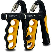 Grip Strength Trainer 2 Pack Adjustable 220Lbs 500KG With Auto Counter Hand Grip Strengthener Forear Exerciser For Athletes Usicians Gy  Injury Rehab - trái cam - Xem 1