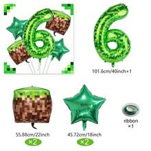 1 Set mit 40 Zoll grünen Zahlenballons 0-9, moderne Pixel-Stil grüne Folienballons, Pixel-Würfel Aluminiumfolienballons geeignet für grüne Geburtstagballons, Pixel-Welt-Spiel-Thema Geburtstagsdekoration, Spiel-Thema Geburtstagsdekoration, geschlechtsneutrale Geburtstagsdekoration, Abschlussfeier, Jahrestag, Feier, Familientreffen, Feiertagsdekoration, Wald-Thema Geburtstag, Themen-Geburtstag, Fotorequisiten. - Verschiedenfarbig - Übersicht 13