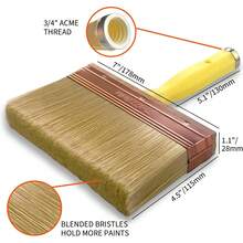 P&H   7 Inch Deck Stain Brush, Deck Paint Brush, Wide Large Brush For Staining Wood Wall Fence, Lime Wash Paint Brush Applicator For Smooth Rough Textured Surfaces, Home Repair Painters Tools - 2 PCS, 3-iNCH - View 11