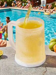 Double-Layer Ice Cup, Essential For Pool Parties, Keeps You Cool All Summer. Double-Layer Beer Mug, Chilled Cooling Cup, Creative Freezer Mug. Summer Creative Iced Coffee & Juice Cup, Household Gathering Cold Drink Freezer Mug. - Multicolor - View 2