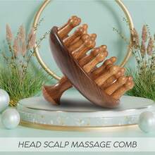 Bàn chải massage da đầu bằng gỗ đa năng, bàn chải Gua Sha phù hợp cho cả nam và nữ, dụng cụ massage tóc và cơ thể. - màu nâu - Xem 9
