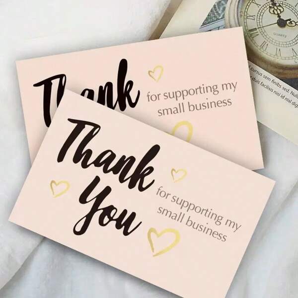 100 pièces "Merci d'avoir soutenu ma petite entreprise" Cartes - Pour les détaillants en ligne, l'appréciation des clients et les encarts d'emballage, les fournitures scolaires, la rentrée scolaire