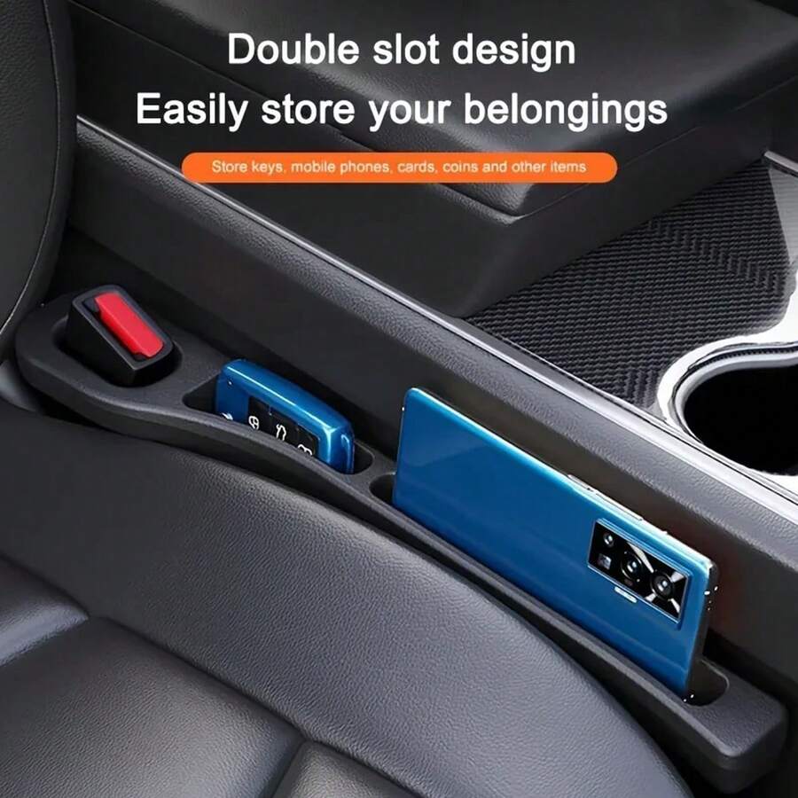2Pcs Car Seat Gap Filler Seat Crevice Storage Box Bag Between Seats Console Organizer Decoration Interior Auto Accessories