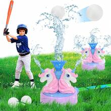 Children's Outdoor Baseball Sprinkler Toy, Kids Toys, Backyard Pink 360 Degree Rotating Unicorn Children's Sprinkler Toy - Summer Outdoor Toy With Garden Hose Sprinkler Toy 3 4 5 6 7 8 Year Old Boys And Girls Gift - Baby Pink - View 7