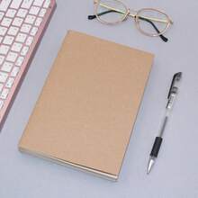 Executive Soft Leather Notebook, Stitched Binding Conference Record Book, Organized Meeting Notes & To-Dos, Quality Office Pick - Khaki - View 6