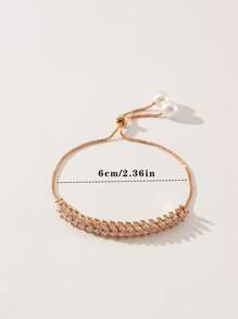 1pc Copper Alloy Zirconia Inlaid Minimalist Wheat Ear Design Bracelet, Luxury Sparkly Bracelet, Fashionable Item, Best Gift Choice For Holidays