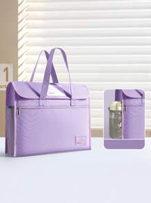 1pc Flip-Top Hand Carry Bag, Hook And Loop Flap Student Hand Carry Bag, Large Capacity Multi-Layer Thick A4 File Folder, Suitable For School, Weekend Tutoring, Classroom Gift, Back To School Season - Single Piece - View 11