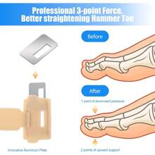 4PCS Toe Wraps For Hammer Toe, Reusable Fabric Foot Splint, Unisex Toes Straightener For Crooked, Curled, Bent Toes