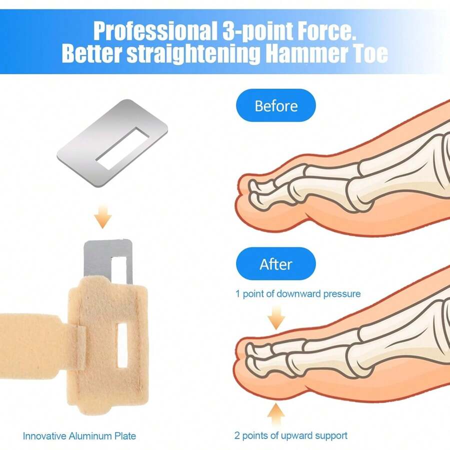 4PCS Toe Wraps For Hammer Toe, Reusable Fabric Foot Splint, Unisex Toes Straightener For Crooked, Curled, Bent Toes