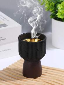 1件小巧精緻極簡條紋樹脂香爐，適合節日裝飾、瑜伽空間擺飾與香氛擴香，適合作為返校禮物、紀念品、節日禮物與客廳裝飾，送給女性與親密好友的冬季佳禮 - 彩色 - 查看 3