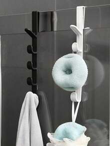 Bedroom Door Hooks, Clothes Hangers, Over The Door Plastic Home Storage, Organizational Hooks, Purse Holders, Bag Hanging Rails Simple Behind The Door Hooks No Trace Hangers Dorm Room Clothes Hooks No Hole Hat Storage Rack Storage Shelves - Multicolor - View 5