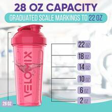 2-Pack 28oz Protein Shaker Bottles With 2 Stainless Steel Whisk Balls - Leakproof Gym/Travel/Workout Mixer Cups For Protein Powder, Pre-Workout & Smoothies (Blue & Clear) - Pink / Blue - View 5