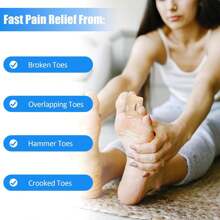 4PCS Toe Wraps For Hammer Toe, Reusable Fabric Foot Splint, Unisex Toes Straightener For Crooked, Curled, Bent Toes