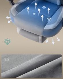 SONGMICS Chaise de Jeu, Chaise d'Ordinateur, Ergonomique, avec Repose-Pieds, Coussin de Tête Ajustable, Support Lombaire, Capacité de Charge de 150 kg, Gris Ardoise et Gris Tourterelle - Gris - Voir 3