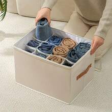1 hộp đựng giày vải có thể gấp lại có nắp che bụi, sức chứa lớn, thiết kế không in, có thể giặt bằng tay, dùng để sắp xếp tủ quần áo trong phòng ngủ - Nhiều màu - Xem 6