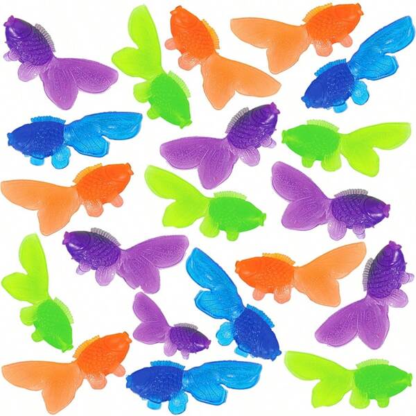 5-20 piezas Mini Peces de Colores Simulados - Decoraciones de Acuario y Pecera Artificial de Plástico Flotante para Escritorio y Decoración de Miniaturas