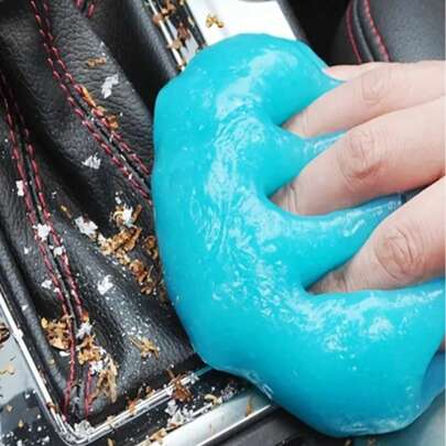 1pc Soft Rubber Cleaning Ball, Car Air Vent Duster, Reusable Multi-Purpose, Home Keyboard Crevice Dust Absorber Ball, Cleaning Ball, Household Cleaning Supplies, Glass Door & Window Slit Cleaning Bag (Random Color)