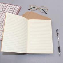 Executive Soft Leather Notebook, Stitched Binding Conference Record Book, Organized Meeting Notes & To-Dos, Quality Office Pick - Khaki - View 7