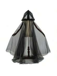 1 件黑色蕾丝女巫帽，适合万圣节服装、女巫服装、表演服装、校服、角色扮演配饰 - 彩色 - 查看 4