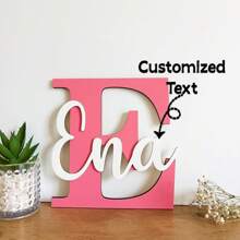 1pc Customized Wooden Name Plate, Customizable Name Up To 26 Letters, Wooden Wall Decor, Suitable For Children's Room, Home Decor, Unique Colorful Kids Room Door Sign, Perfect Customized Gift For Birthday, Children's Day, Back To School, Halloween, Christmas, Graduation