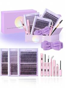 644 chiếc, 280 chiếc, 84 chiếc, D Curl, C Curl, Bộ nối mi cụm mi Bộ nối mi cụm mi tự làm, Trở lại trường học, Bộ mi riêng lẻ 9-16mm 30D 40D 50D kèm keo dán mi và keo dán, Nhíp mi, Tự tháo lắp (9-16mm, Bộ) Bộ nối mi cụm mi, Lông mi, Lông mi, Lông mi giả - màu đen - Xem 3