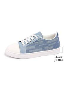 Soft Sole Casual Sneakers, Versatile Bread Shoes For Spring, Summer, Autumn, Personalized Flat Shoes For Students And Women - Baby Blue - View 8