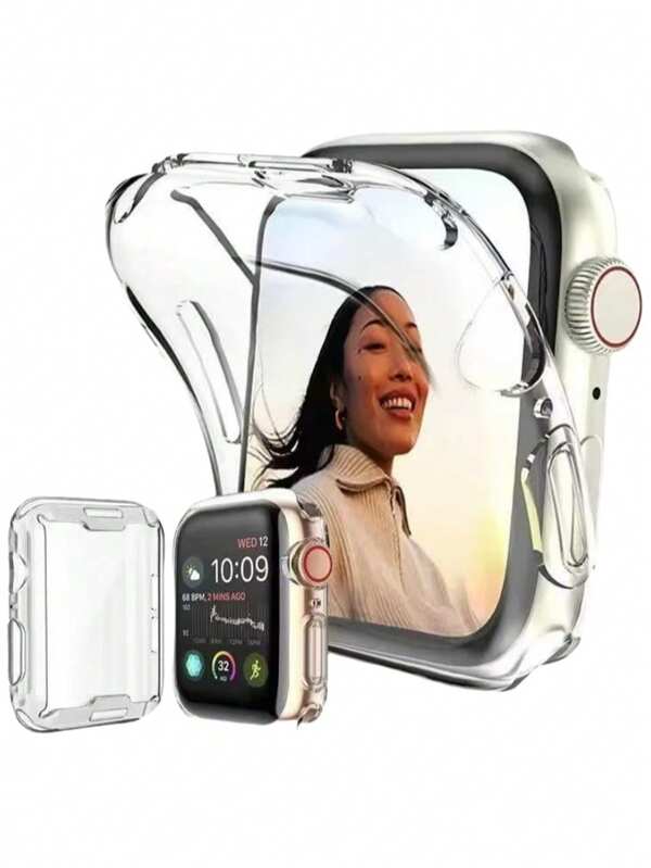 1 pièce Étui de protection en TPU et protecteur d'écran compatible avec Apple Watch 46mm/38mm/40mm/41mm/42mm/44mm/45mm/49mm - Compatible avec les séries Apple Watch 10, 8/7/6/5/4/3 et SE