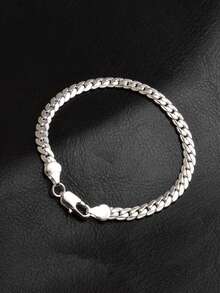 1 pieza Brazalete plano de cadena minimalista de moda para hombre - Estrella - Ver 2