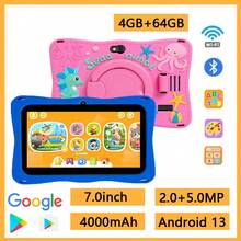 Máy tính bảng học tập điện tử tương tác cho trẻ em, Hệ điều hành Android 13, Phần mềm dành cho trẻ em được cài đặt sẵn, Pin dung lượng lớn 4000mAh, Hỗ trợ WiFi, Kiểm soát của phụ huynh, Trò chơi giáo dục, 4GB+64GB, (Bao gồm: Hộp đóng gói, Cáp dữ liệu, Sách hướng dẫn, OTG, Kim cắm thẻ) - Nhiều màu - Xem 2
