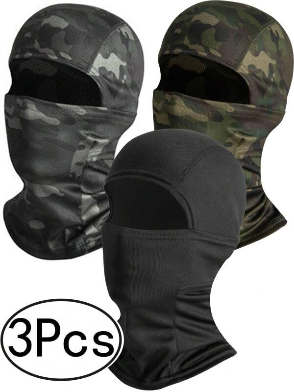 3Pcs Ski Mask For Men Women, Balaclava Face Cover, Shiesty Mask UV Protector Lightweight For Motorcycle Snowboard
